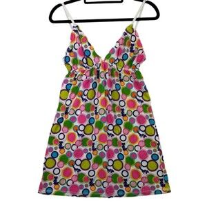 Disney World Disneyland Womens Babydoll Dress Size S Tinker Bell Minnie Colorful